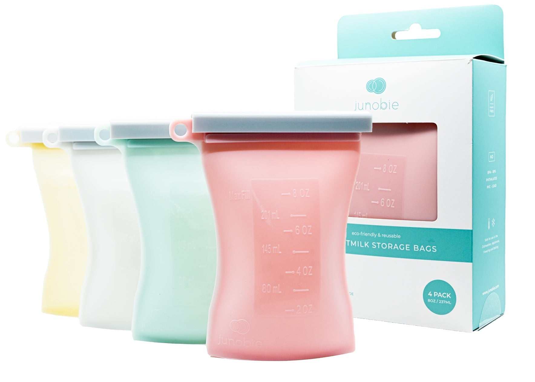 Junobie Infant/Toddler Milk & Snack Storage Bags 4 - Pack Bundle (Norah, Dallas, Journey) - Crafted by you
